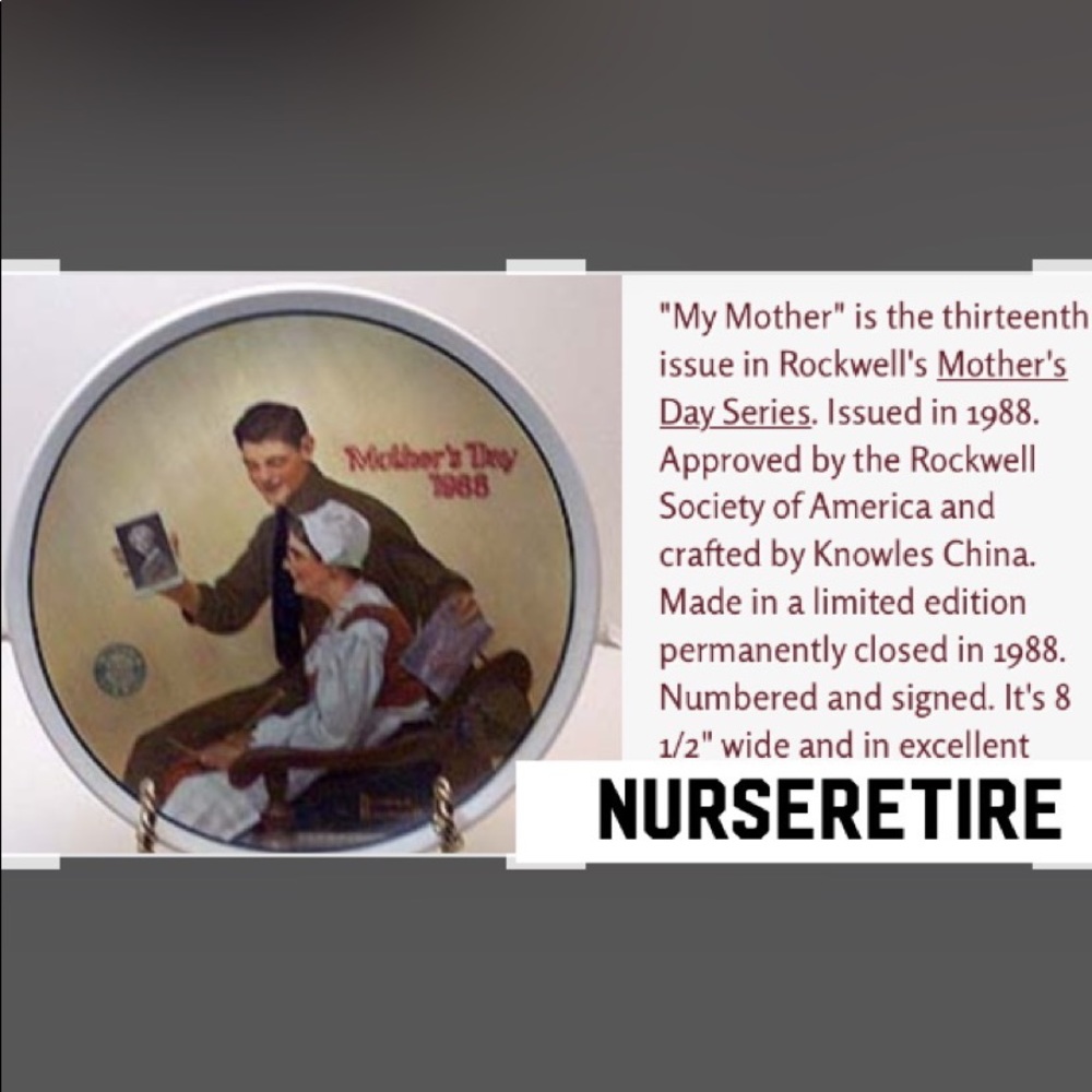 Norman Rockwell 8.5” W Mothers Day 1988 Plate - Picture 8 of 11
